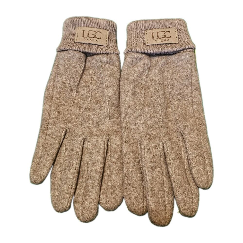 LGC Vogue Winter Gloves Beige Cashmere Wool Blend Touchscreen Warm Tech NWOT